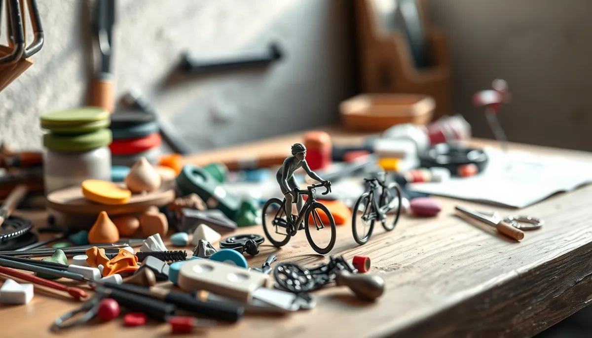 matériaux pour figurines cyclistes artisanales