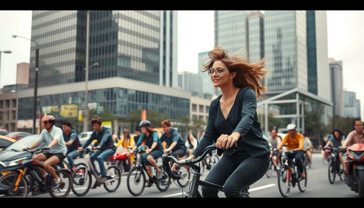 cyclisme femme en milieu urbain