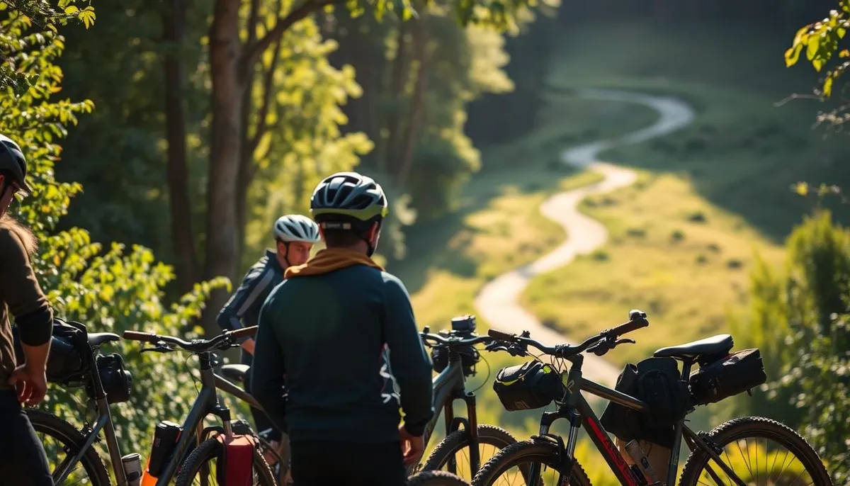 Moniteur MCF enseignant le vélo de bikepacking