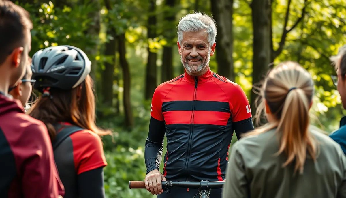 moniteur vtt francais diplômé enseignant à un groupe