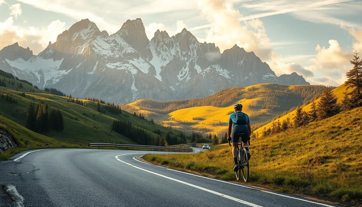 séjour vélo route homme dans les montagnes françaises