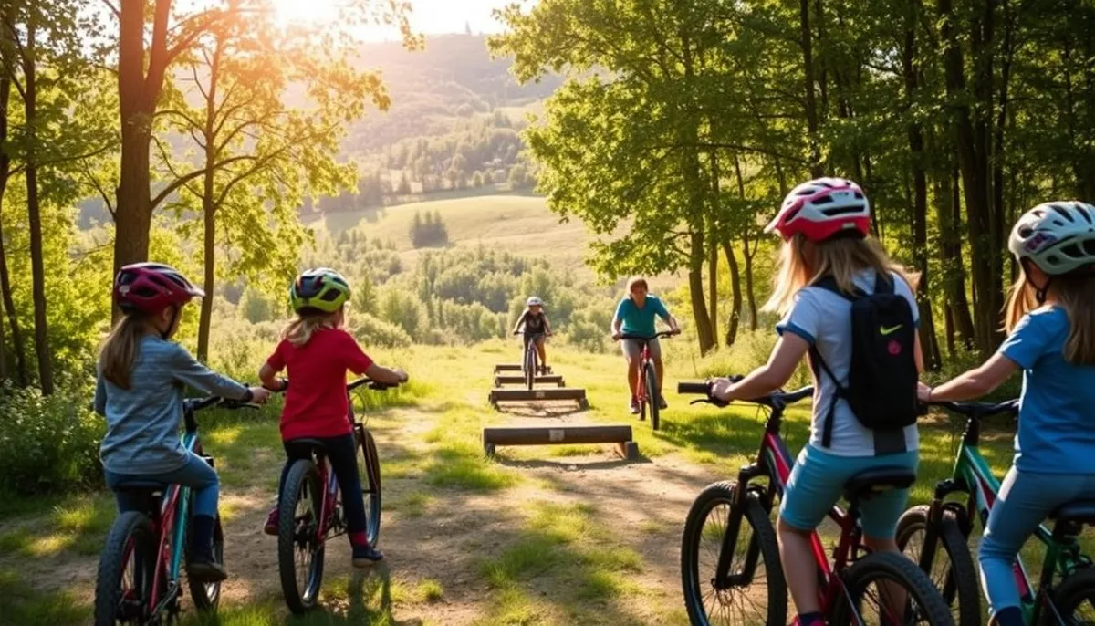 enfants apprenant le VTT avec programme Savoir Rouler à Vélo
