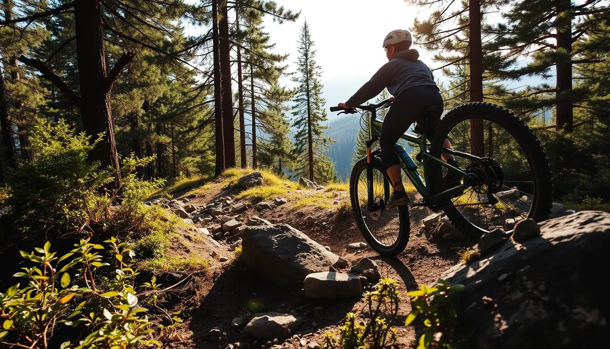 vélo de montagne sur sentier technique