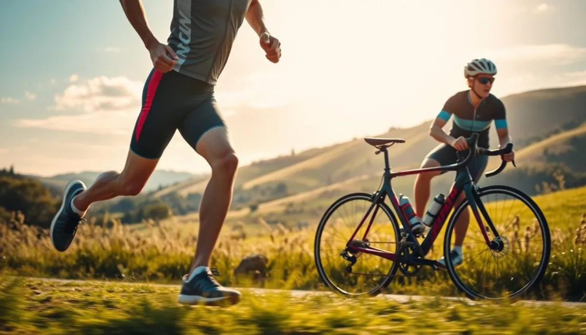 Entraînement sportif combinant cyclisme et course à pied